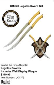 lord of the rings replica sword