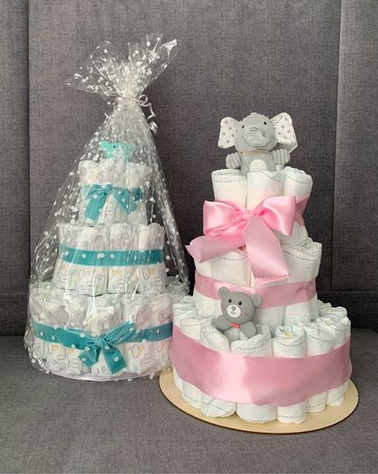 Premium Nappy Cakes for Baby shower gift or new parents.