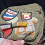 Vintage World Traveler Canvas Backpack  Patch Covered Adventure Rucksack Image 2