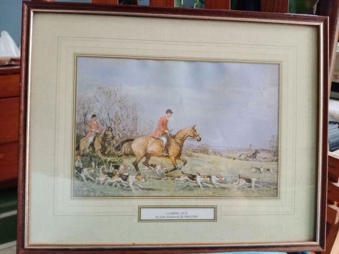 Vintage Hunting print, John Sanderson Wells