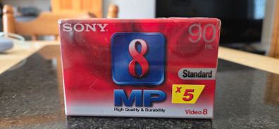 Sony Video8 MP 90 Tapes - Factory Sealed 5 Pack