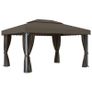 Gazebo with Curtain and String Lights 4x3 m Taupe Image 6