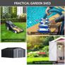 MASSIVE SALE 13x11FT Garden Roofed Metal Storage Shed Tool Box with Foundation Ventilation & Doors, Grey Image 5