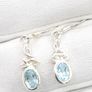 Celtic Knot Blue Topaz Silver Earrings Image 4