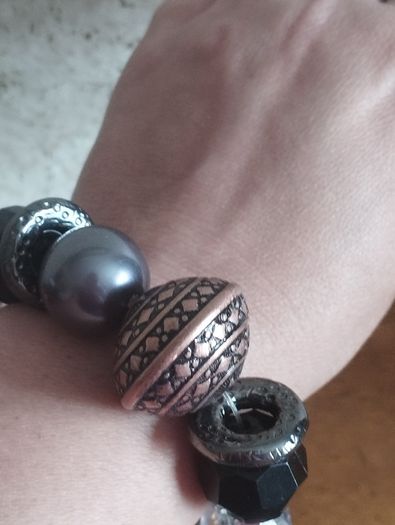 Vintage bracelet with purple beads.
