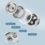 Small Kitchen Sink, Single Bowl Stainless Steel Sink for Undermount and Flushmount Intallation Reversible Drainer with Waste Pipes Clips (Color : Silver, Size : A(37x32cm) Image 5