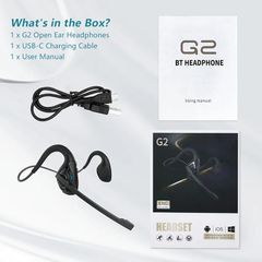 G2 Open Ear Headphones with Noise Cancelling Microphone, Wireless Earphones