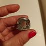 silver ring with pink quartz Image 5