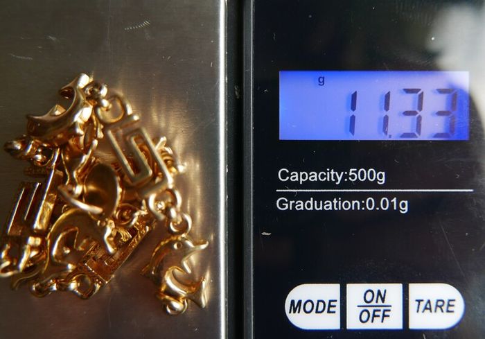 Vintage 24K GF Gold Filed Bracelet Bangle with Dolphins length 8" - 11,33g