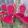 Burr walnut vintage dining table and 6 chairs Image 3
