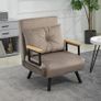 Sleeper Chair, Guest Bed, Adjustable Backrest, up to 120 kg, Steel Frame, 63x73x81cm, Light Brown Image 7