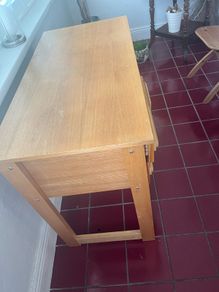 wooden desk with drawers