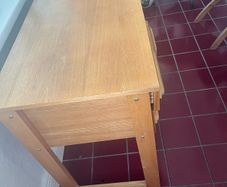 wooden desk with drawers