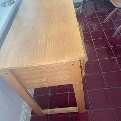 wooden desk with drawers