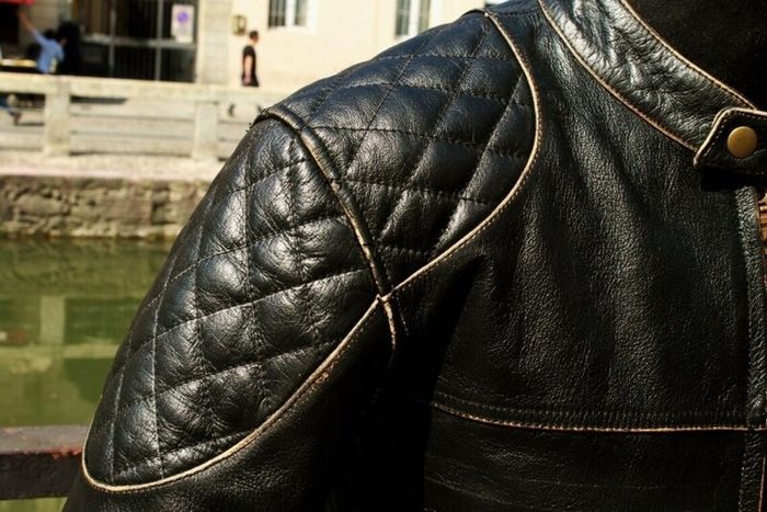 men's retro biker leather jacket