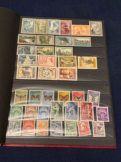 Stamp album with stamps