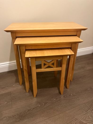 Nest of Tables Solid Oak