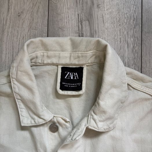 Zara Mens Ecru Denim Utility Gilet Off White or Cream Size XL
