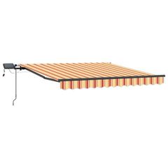 Retractable Awning Manual Yellow and orange 350 x 250 cm Fabric