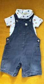 F&F baby boy dungaree shorts set 12-18m