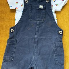 F&F baby boy dungaree shorts set 12-18m