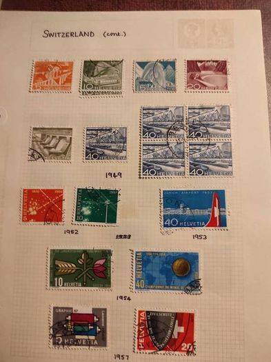 Switzerland stamps on loose pages