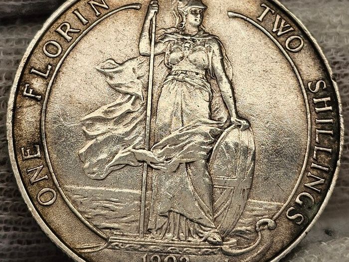Great Britain 1902 Silver Florin 2 Shillings Great Condition