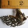 Vintage Gold and Silver tone stylised horses head horse brooch 80s Image 5