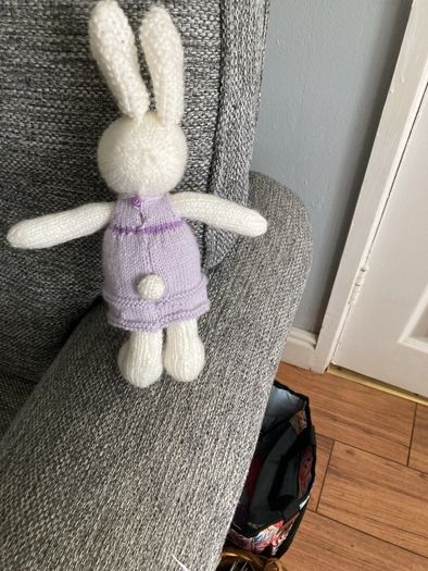 Hand knit rabbit