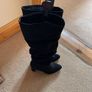 Miss selfridge black suede ruched slouchy boots size 4 Image 6