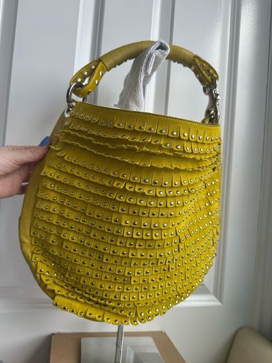 Jimmy Choo studded suede and leather hobo