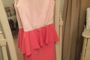 Fab Coral and Peach Peplum Dress size 8