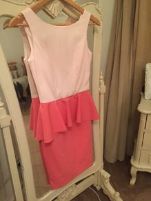 Fab Coral and Peach Peplum Dress size 8