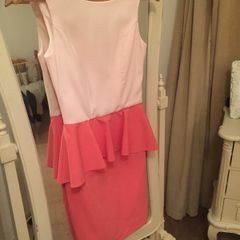 Fab Coral and Peach Peplum Dress size 8