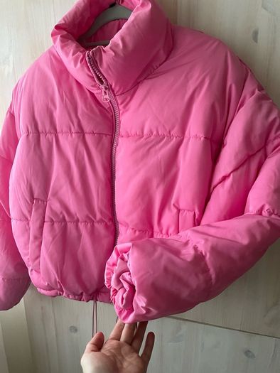 H&M pink puffer coat