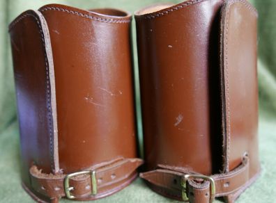 Vintage WW1 Officers Leather Gaiters