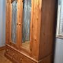 Solid Pine Mirrored Wardrobe Image 3