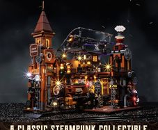Lego compatible Steampunk Train Station