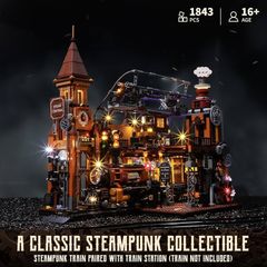 Lego compatible Steampunk Train Station