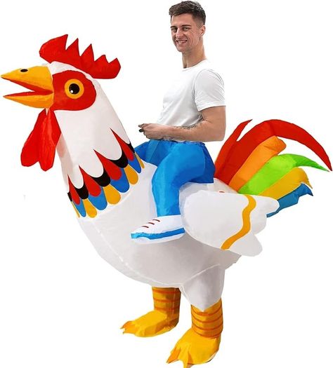 SEASONAL SALE  Chicken Costume Adult, Colorful Inflatable Costume for Birthday Party, Halloween, Marathon, Gift