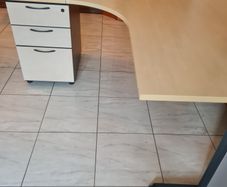 managers corner office desk with