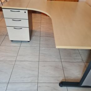 managers corner office desk with