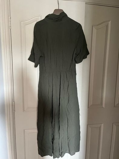 Brand new army green h&m cotton midi shirt dress