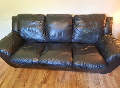 Leather sofa and 2 recliners