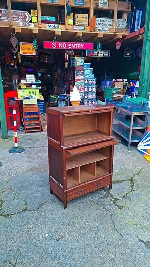 1940's Antique French oak/walnut modular bookcase/display unit..