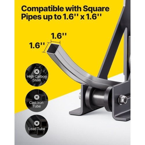 Tubing Rolling Bender 3.8 cm Tubing Rolling Bender Manual Square & Rectangular Tube Bender 14 Gauge Roller Tubing Roller Flat Bar Bender For Mild
