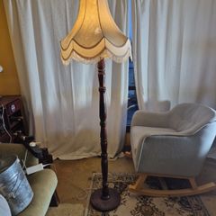 Vintage  Large Tall Lamp with Large Shade