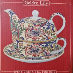 Golden Lily fine China tea for one from Leonardo Collection