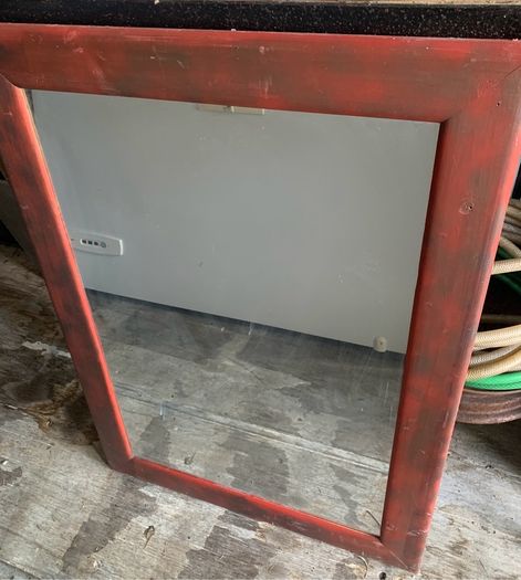 Large Rustic Wooden Framed Wall Mirror