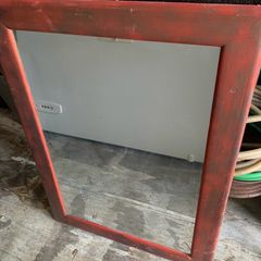 Large Rustic Wooden Framed Wall Mirror